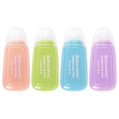 Самсон Корректирующая лента BRAUBERG , 5 мм х 6 м, корпус ассорти, блистер,270551