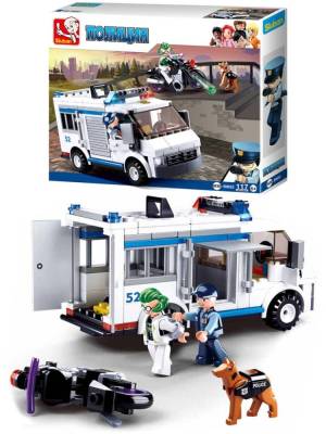 Купить РыжКот Конструктор пластиковый Sluban Полиция. Погоня на бронеавтобусе (117 деталей, 3 фигурки) M3 в БУКВАЕШКА