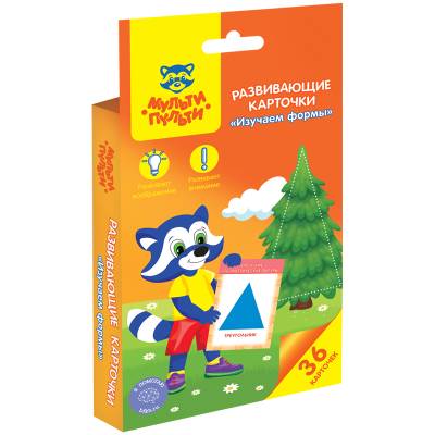 Купить КанцРЦ Развивающие карточки Мульти-Пульти "Изучаем формы", 36шт., картон, европодвес в интернет-магазине Букваешка