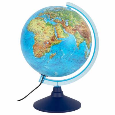 Глобус физико-политический Globen, 25см, с подсветкой на круглой подставке Ке012500191