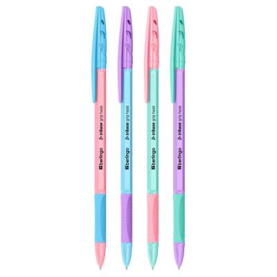 КанцРЦ Ручка шариковая Berlingo "Tribase grip haze" синяя, 0,7мм, грип, ассорти