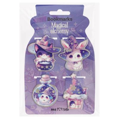 КанцРЦ Закладки магнитные для книг, 4шт., MESHU "Megical alchemy", голографическая фольга