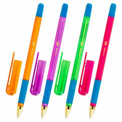 Ручка шариковая BRAUBERG, СИНЯЯ, корпус ассорти, узел письма 0,5 мм, 143987