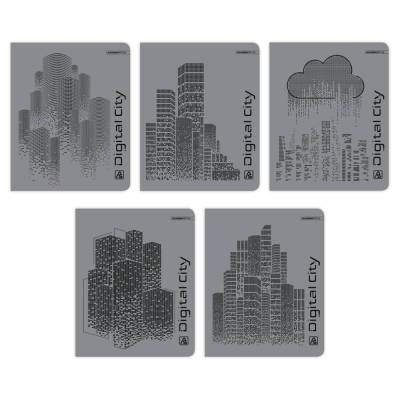 Тетрадь 96л скр А5 кл 15193/5-EAC метал пантон Цифровой город