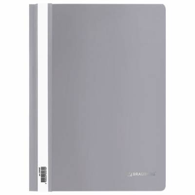 Самсон Скоросшиватель пластиковый BRAUBERG, А4, 130/180 мкм, серый, 220387