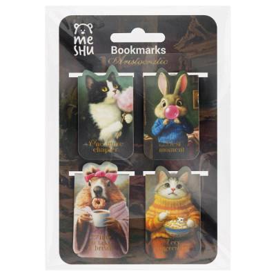 КанцРЦ Закладки магнитные для книг, 4шт., MESHU "Aristocratic", матовая ламинация, фольга