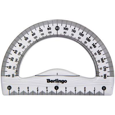 КанцРЦ Транспортир 10см, 180° Berlingo "Spike", прозрачный, европодвес PT_20010