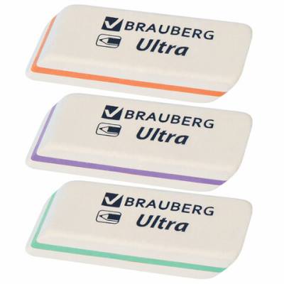Самсон Ластик BRAUBERG "Ultra", 50х14х8 мм, белый, детали ассорти, натуральный каучук, 228704
