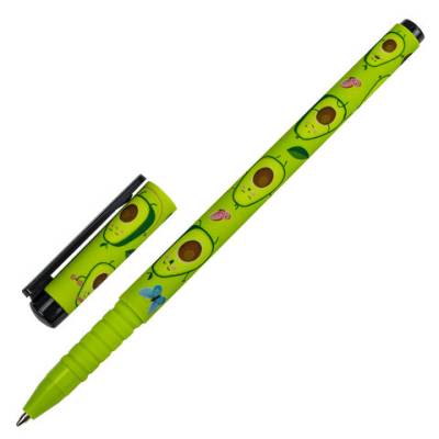 Самсон Ручка шариковая BRAUBERG SOFT TOUCH GRIP "AVOCADO", СИНЯЯ, мягкое покрытие, узел 0,7 мм, 143