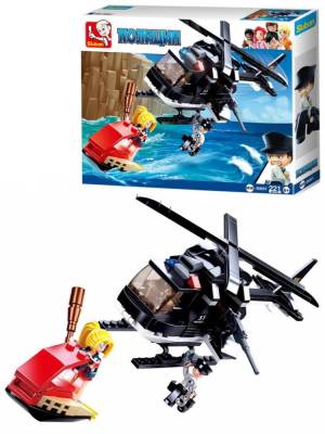 Купить РыжКот Конструктор пластиковый Sluban Полиция. Вертолет спецназа (221 деталь, 3 фигурки) Арт. M38- в БУКВАЕШКА