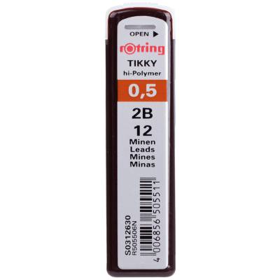 КанцРЦ Грифели для механических карандашей Rotring "Tikky", 12шт., 0,5мм, 2B S0312630