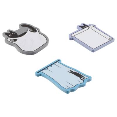 КанцРЦ Самоклеящийся блок фигурный MESHU "Kitty Tricks", 40л., ассорти, европодвес