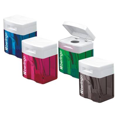 КанцРЦ Точилка пластиковая Berlingo "Perfect", 1 отверстие, контейнер, ассорти, BBp_10039