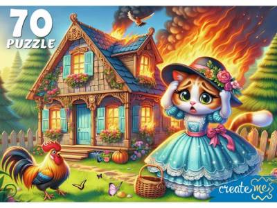 Купить ПАЗЛЫ 70 элементов. КОШКИН ДОМ (арт. УК70-0226) в БУКВАЕШКА