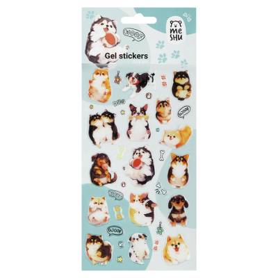 КанцРЦ Наклейки гелевые MESHU  "Cute Dog" , 10*23см, инд. уп., европодвес