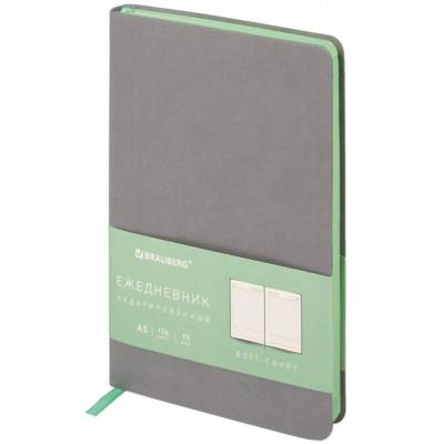 Самсон Ежедневник недатированный А5 138х213мм BRAUBERG "Metropolis Mix", под кожу, 136 л., серый, 1