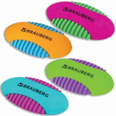 Самсон Ластик BRAUBERG "Mix S", 58х33х13мм, цвет ассорти, 228724