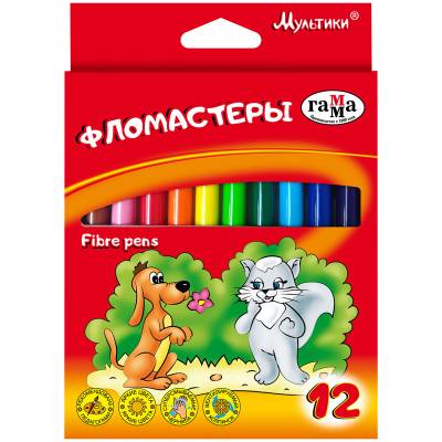 КанцРЦ Фломастеры Гамма "Мультики", 12цв., смываемые, картон, европодвес 180319_05