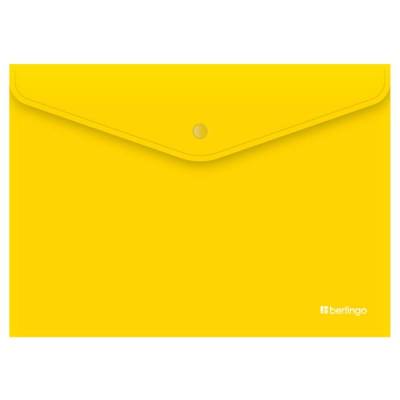 КанцРЦ Папка-конверт на кнопке Berlingo "City Style", А4, 200мкм, непрозрачная, желтая