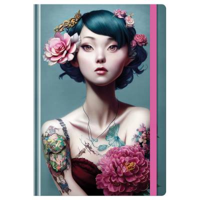 Ежедневник недатированный А5, 128л., 7БЦ, BG "Beautiful girl", матовая ламинация, тиснение ф