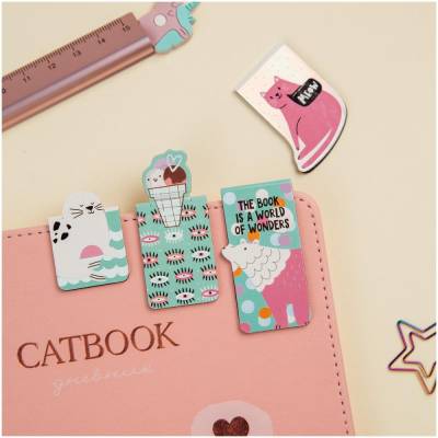 КанцРЦ Закладки магнитные для книг, 4шт., MESHU "Purple mood"