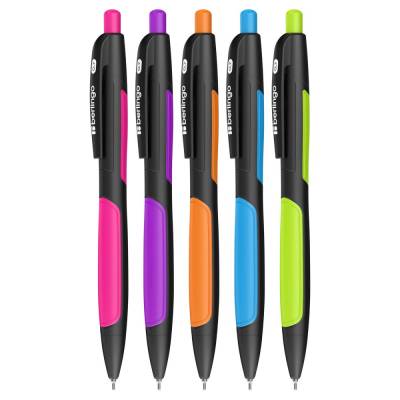 Ручка шариковая автоматическая Berlingo "Color Zone 2" 0,7мм, синяя, корпус ассорти CBm_7095