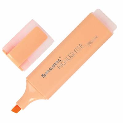 Самсон Текстовыделитель BRAUBERG "ORIGINAL PASTEL", ПЕРСИКОВЫЙ, линия 1-5 мм, 151696