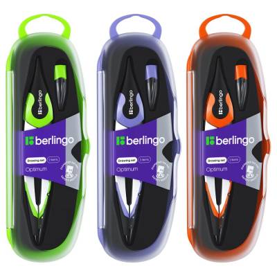 КанцРЦ Готовальня Berlingo "Optimum" 2 предмета, циркуль 135мм, пластиковый футляр DS_00102
