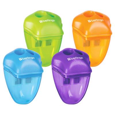 КанцРЦ Точилка пластиковая "Spike XL", 2 отверстия, контейнер, ассорти, дисплей BBp_15004