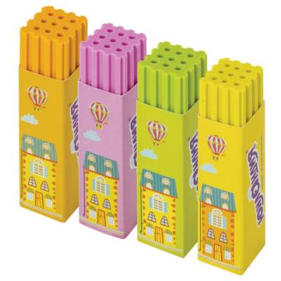 Самсон Ластик ЮНЛАНДИЯ "Башенки", 64х15х15 мм, цвет ассорти, картонный держатель, 228719