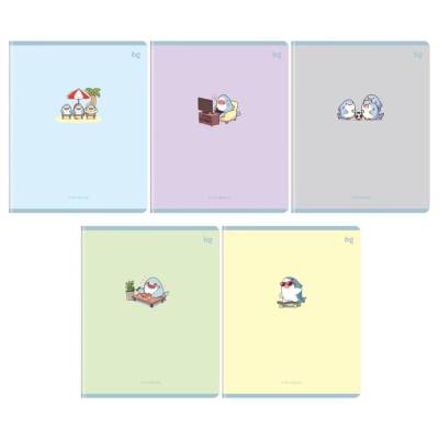 Тетрадь 48л., А5, клетка BG "Забавные акулы", выб. лак