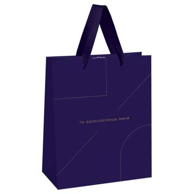 КанцРЦ Пакет подарочный 33*42*12см MESHU "Monocolor. Indigo", отд. фольгой, матовая ламинация