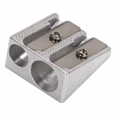 Самсон Точилка BRAUBERG, металлическая клиновидная, 2 отверстия, в карт. коробке, 222486