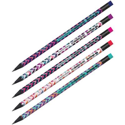 КанцРЦ Карандаш ч/г Berlingo "Exotic" HB, черное дерево, круглый, заточен., с ластиком, ассорти BP0