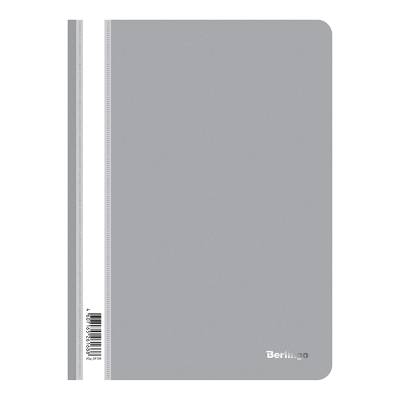 Папка-скоросшиватель пластик. Berlingo, А4, 180мкм, серая с прозр. верхом ASp_04108