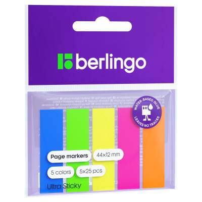 КанцРЦ Флажки-закладки Berlingo "Ultra Sticky", 44*12мм, 25л*5 неоновых цветов, европодвес LSz_4112