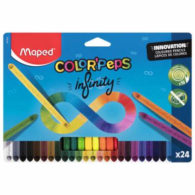 Самсон Карандаши цветные монолитные MAPED Infinity, набор 24 цвета, трехгранные, 861601