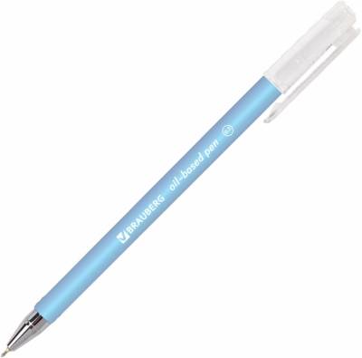 Самсон Ручка шариковая масляная BRAUBERG "FRUITY Pastel", СИНЯЯ, soft-touch, узел 0,7 мм, линия пис