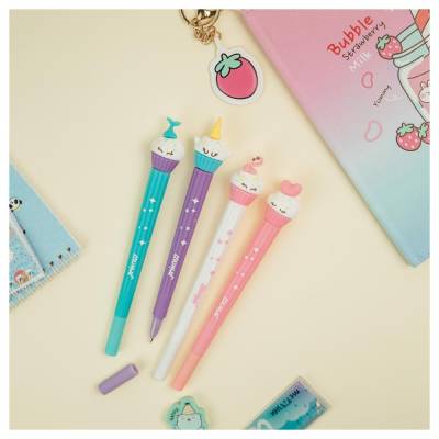 КанцРЦ Ручка шариковая MESHU "Big Princess Cake", синяя, 0,7мм, корпус ассорти, с топпером