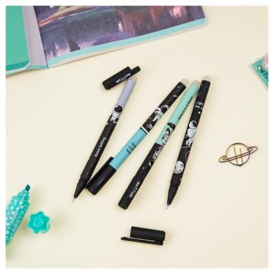 КанцРЦ Ручка гелевая стираемая MESHU "Space Traveler" синяя, 0,5мм, корпус ассорти, софт-тач