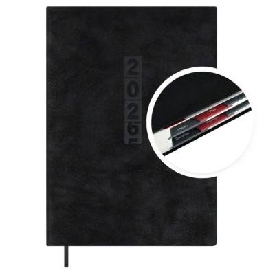 Ежедневник датированный 2026 А6+, Тиволи Глосс черный, 176 л., крем.офсет, арт. 70297
