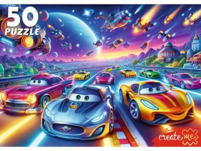 Купить ПАЗЛЫ 50 элементов. КРУТОЙ ВИРАЖ В КОСМОСЕ (арт. УК50-0215) в БУКВАЕШКА