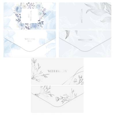 КанцРЦ Конверт для денег MESHU "Wedding" 85*164мм, матовая ламинация, фольга, 3 дизайна