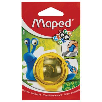 Самсон Ластик-клячка художественный MAPED Croc Croc Улитка в футляре, 40x36x10мм, мягкий, голубой,