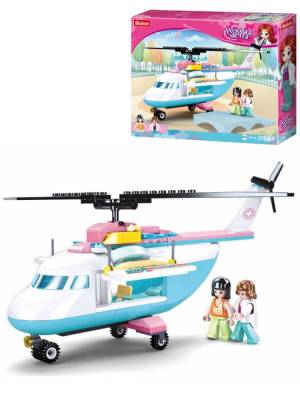 Купить РыжКот Конструктор пластиковый Sluban Розовая мечта.Врач на вертолете(163 дет,2 фигур) в БУКВАЕШКА