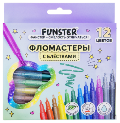 Фломастеры с блестками FUNSTER (ФАНСТЕР) "GLITTER"