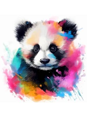 РыжКот Холст с красками 30х30 см по номерам (20цв) "Малыши-животные" Красочная панда (арт. Х-0649