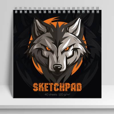 Скетчпад 40л гребень Волк 195*195 14297-EAC глянц лам текстура 120г