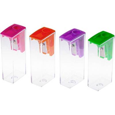 КанцПроф-П Точилка с контейнером Могучая стройтехника  6х6х5см (тк-6314)ассорти в пл. тубе