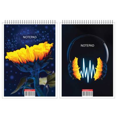Блокнот А5 60л Подсолнухи 13741/2-EAC, клетка УФ лак тверд